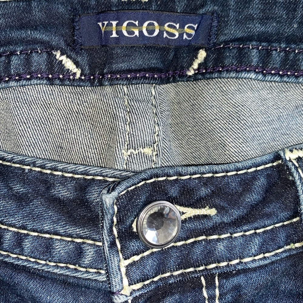 NEW Women’s Vigoss Cropped Dark Denim Jeans sz 16 - Picture 5 of 8